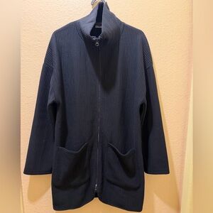 Zara  Navy Ribbed Jacket